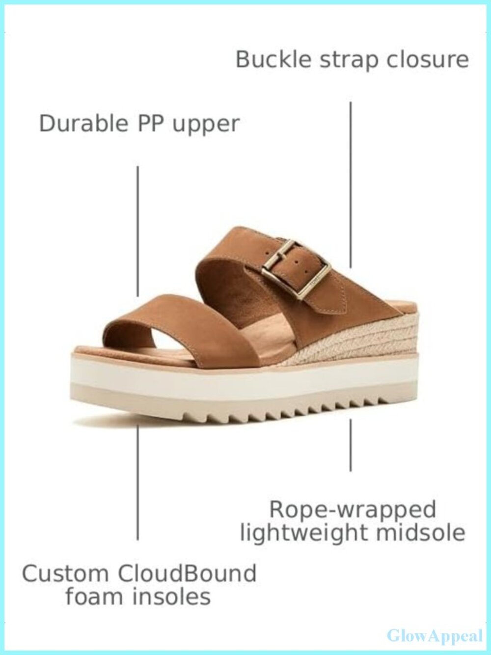TOMS Diana Mule Buckle Leather Platform Wedge Sandals - Picture 2 of 6